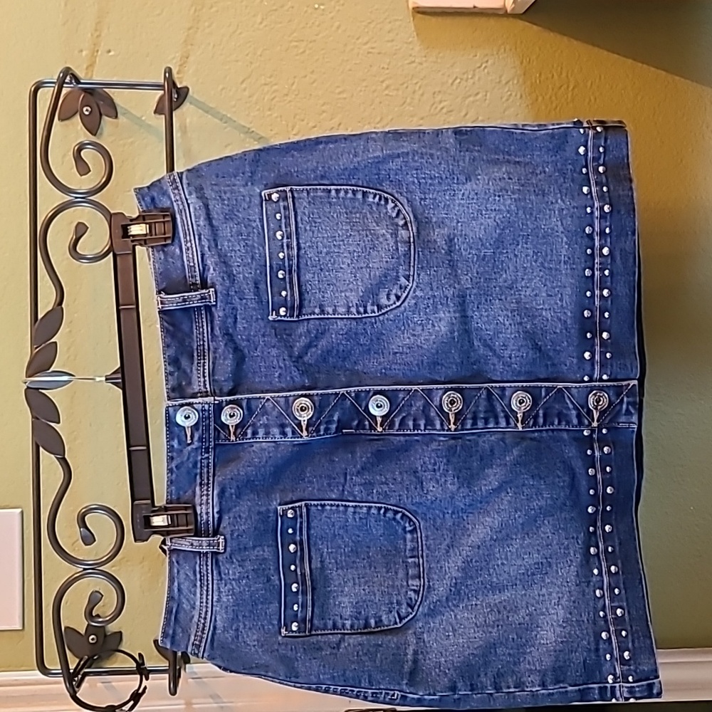 Size 12 Inc bluejean skirt with studs